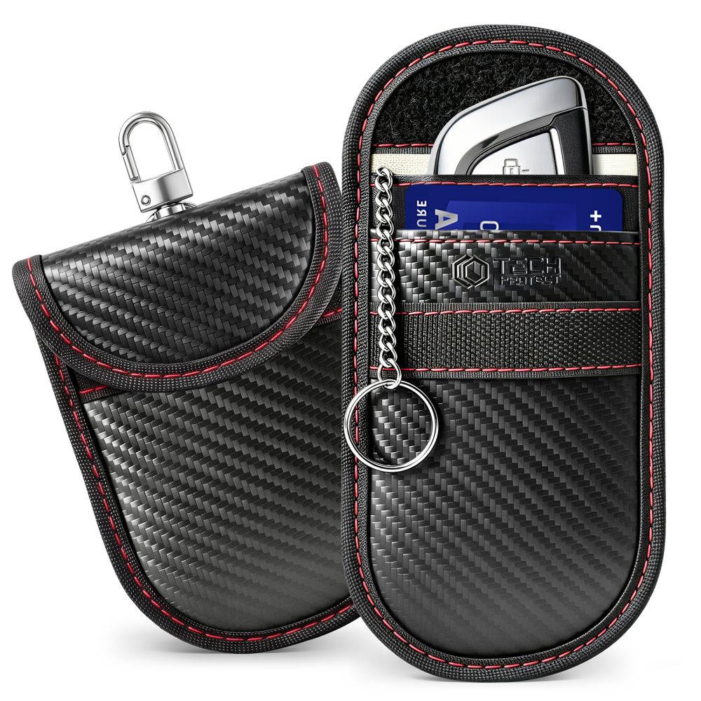 Product Image for Tech-Protect KLR100 RFID-stöldskyddsfodral – svart och rött