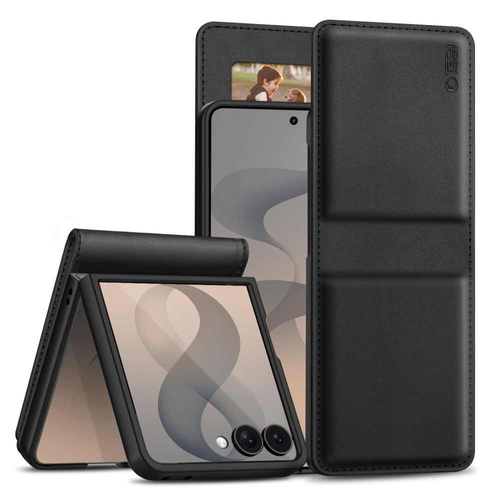 Tech-Protect plånboksfodral till Samsung Galaxy Z Flip 8 – Svart