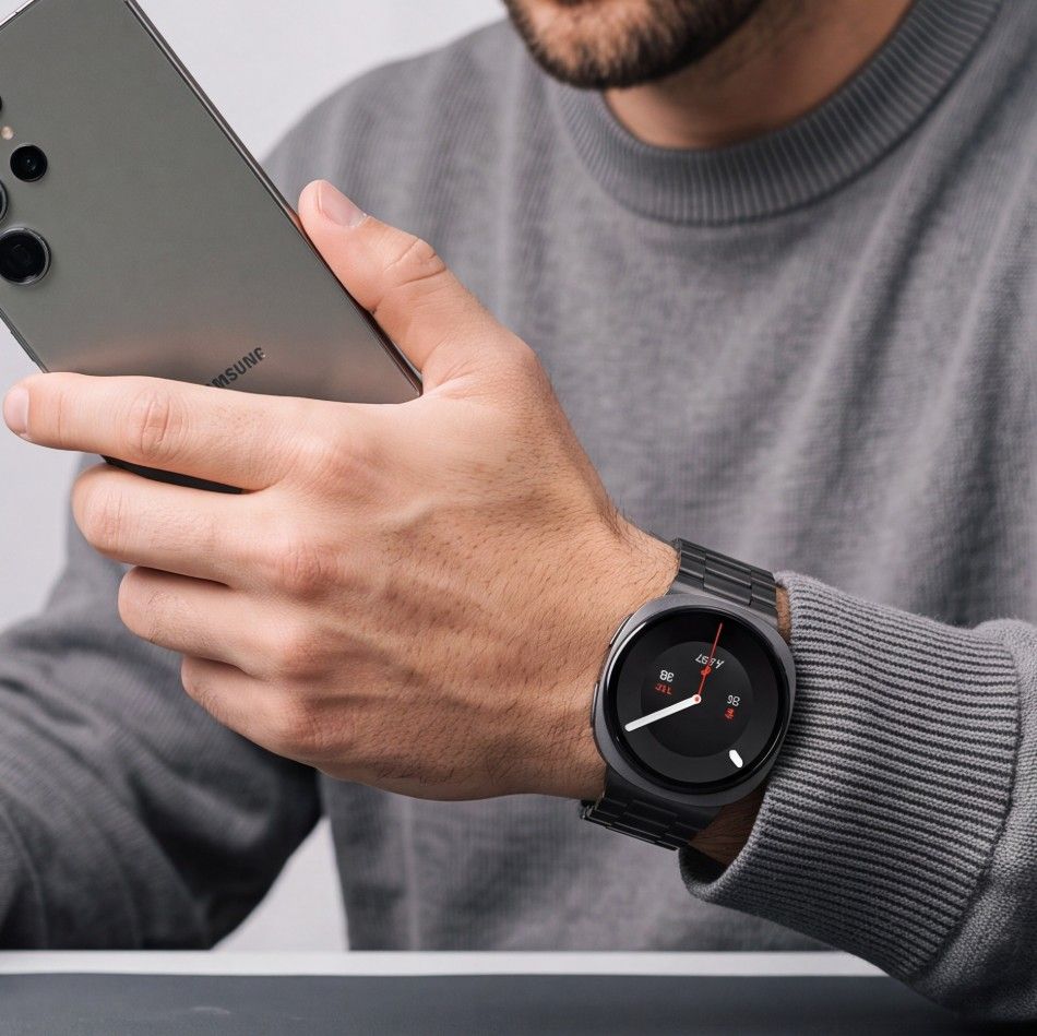 Tech-Protect armband i rostfritt stål till Samsung Galaxy Watch 40–44–46 mm – Svart