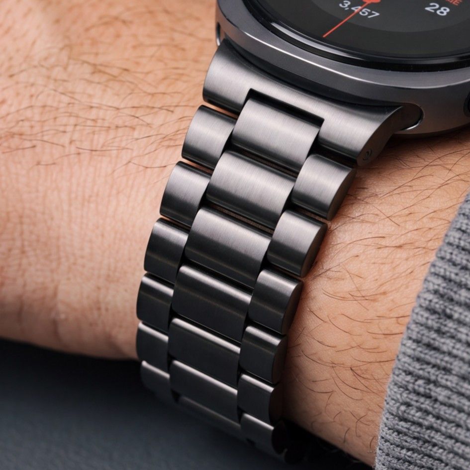 Tech-Protect armband i rostfritt stål till Samsung Galaxy Watch 40–44–46 mm – Svart