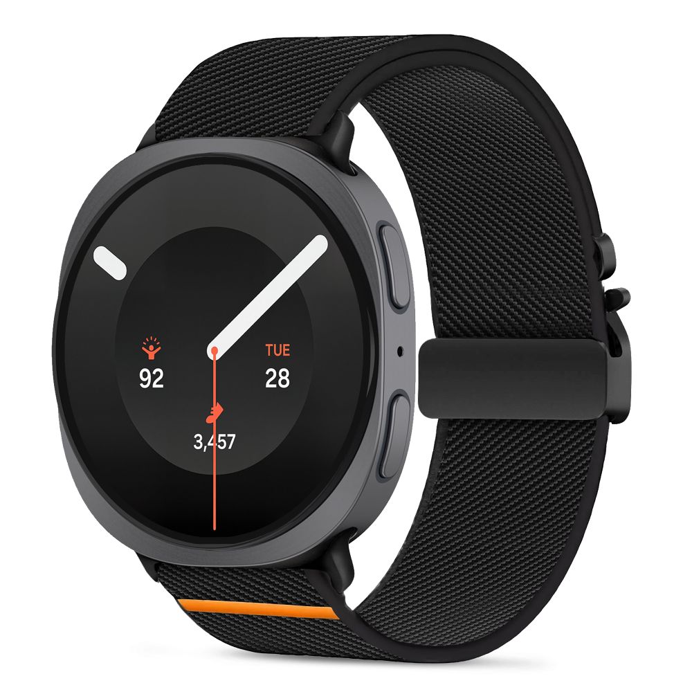 Tech-Protect nylonarmband med spänne till Samsung Galaxy Watch 40/44/46 mm – Svart