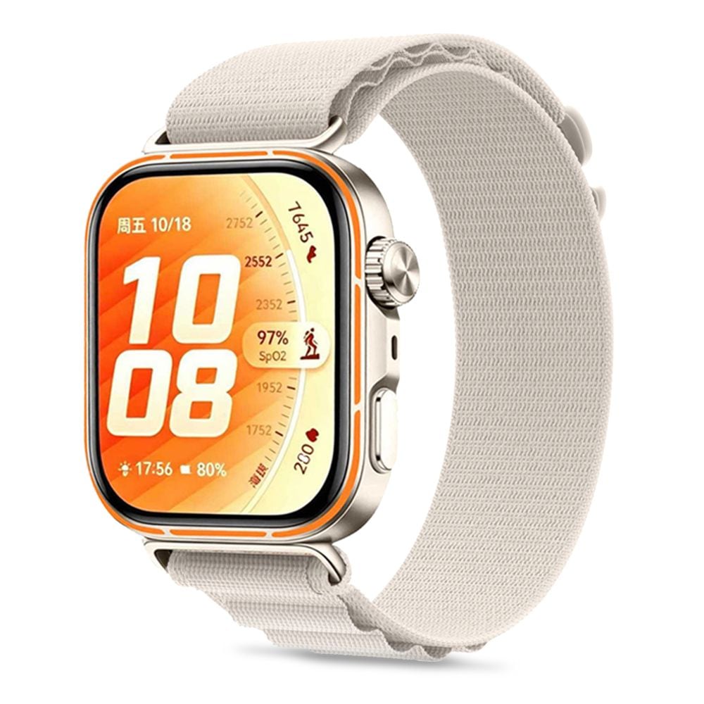Tech-Protect Nylon Pro-armband för Huawei Watch Fit 3 / 4 / 4 Pro / 5 / 5 Pro – beige