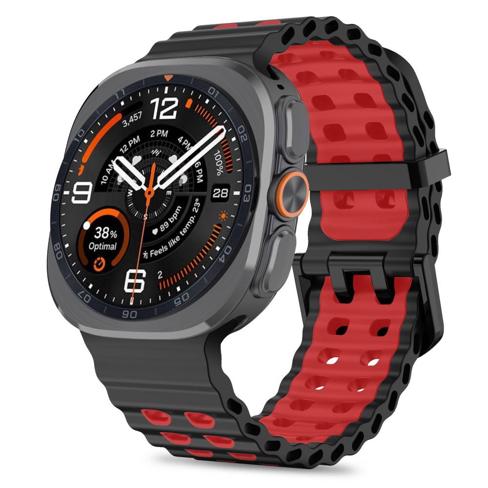 Tech-Protect Iconband Pro till Samsung Galaxy Watch Ultra 47 mm – svart och rött