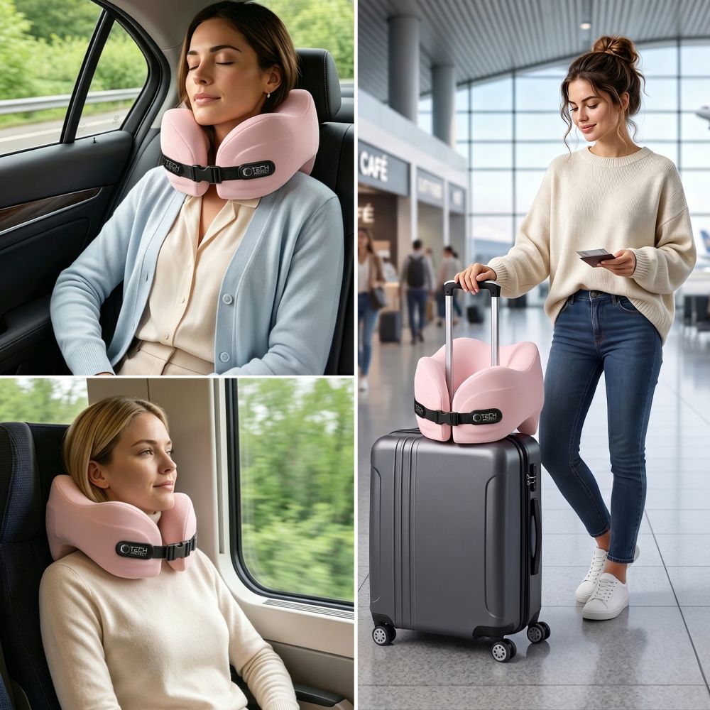 Tech-Protect ComfortRest resekudde – rosa