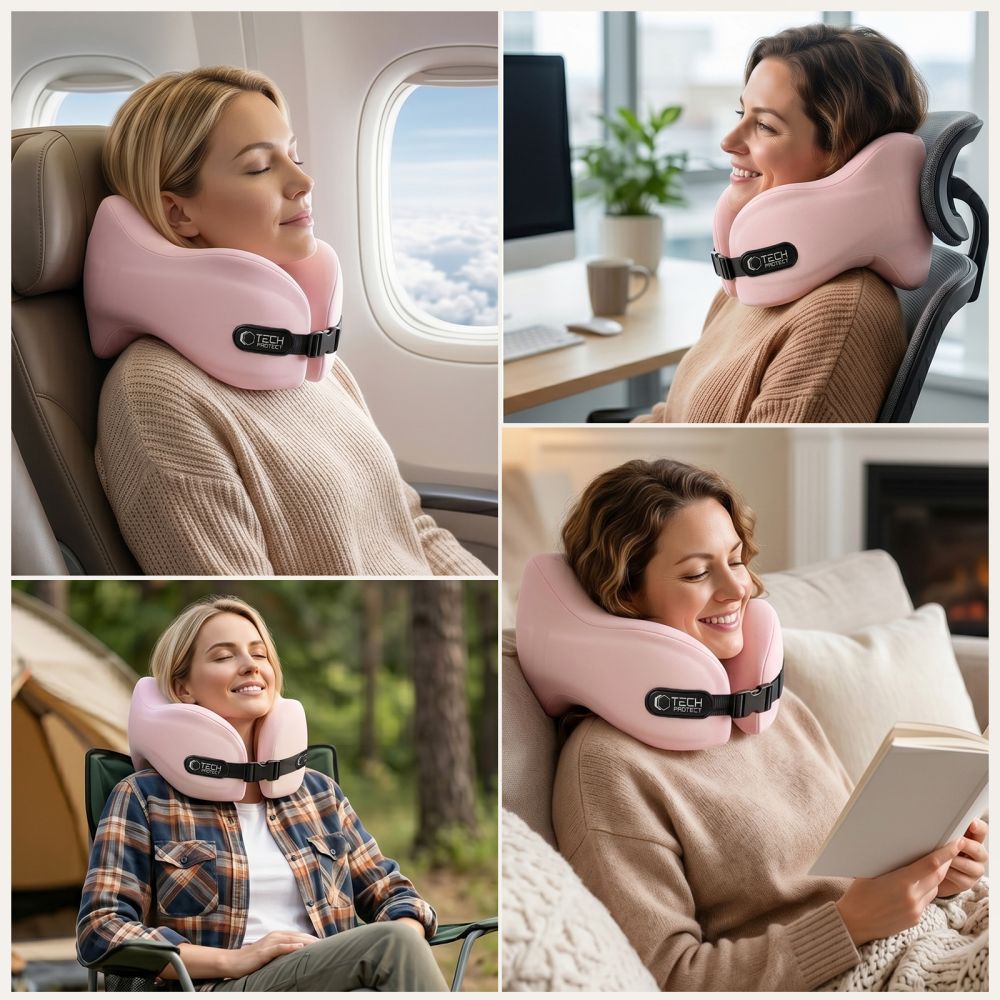 Tech-Protect ComfortRest resekudde – rosa
