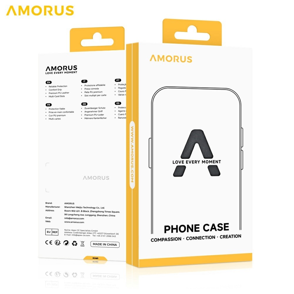 AMORUS Samsung Galaxy S26-etui med udtrækkelig kortholder – sort