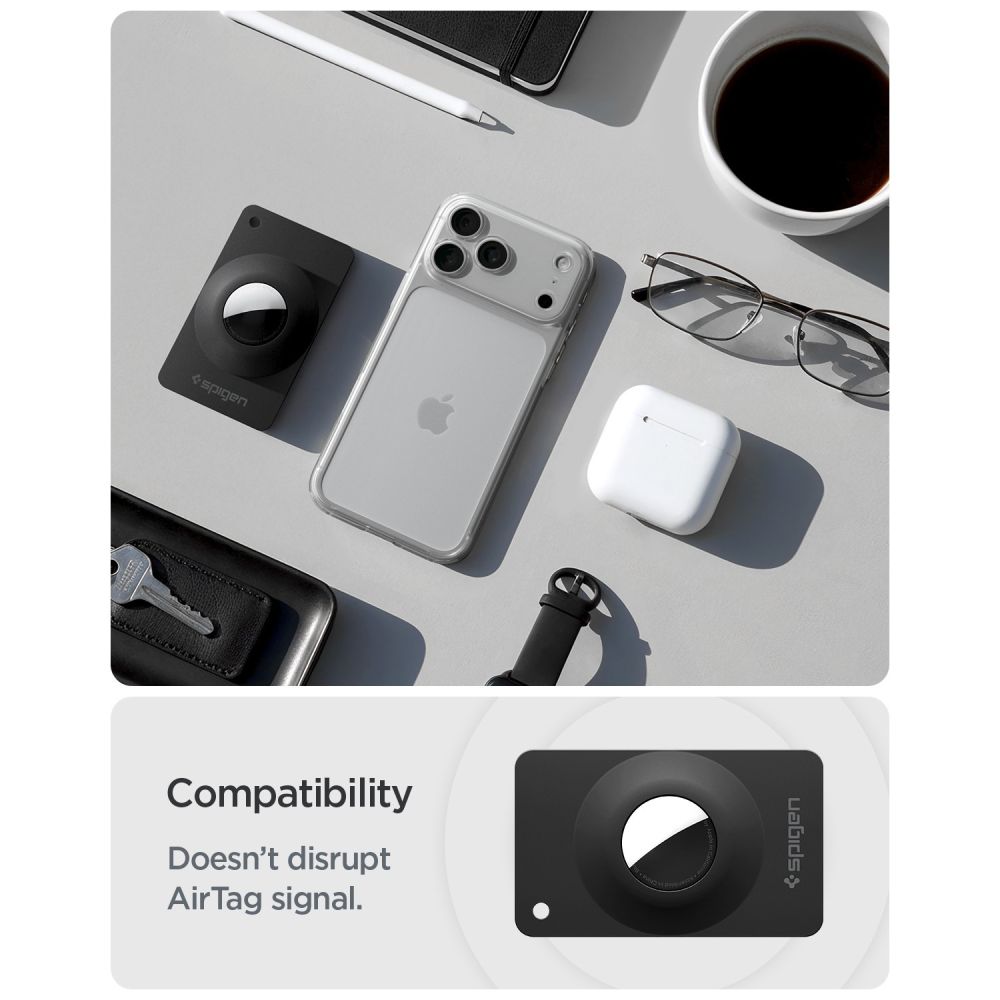 Spigen AirFit 2 2-pak etui til Apple AirTag 1/2 – Sort