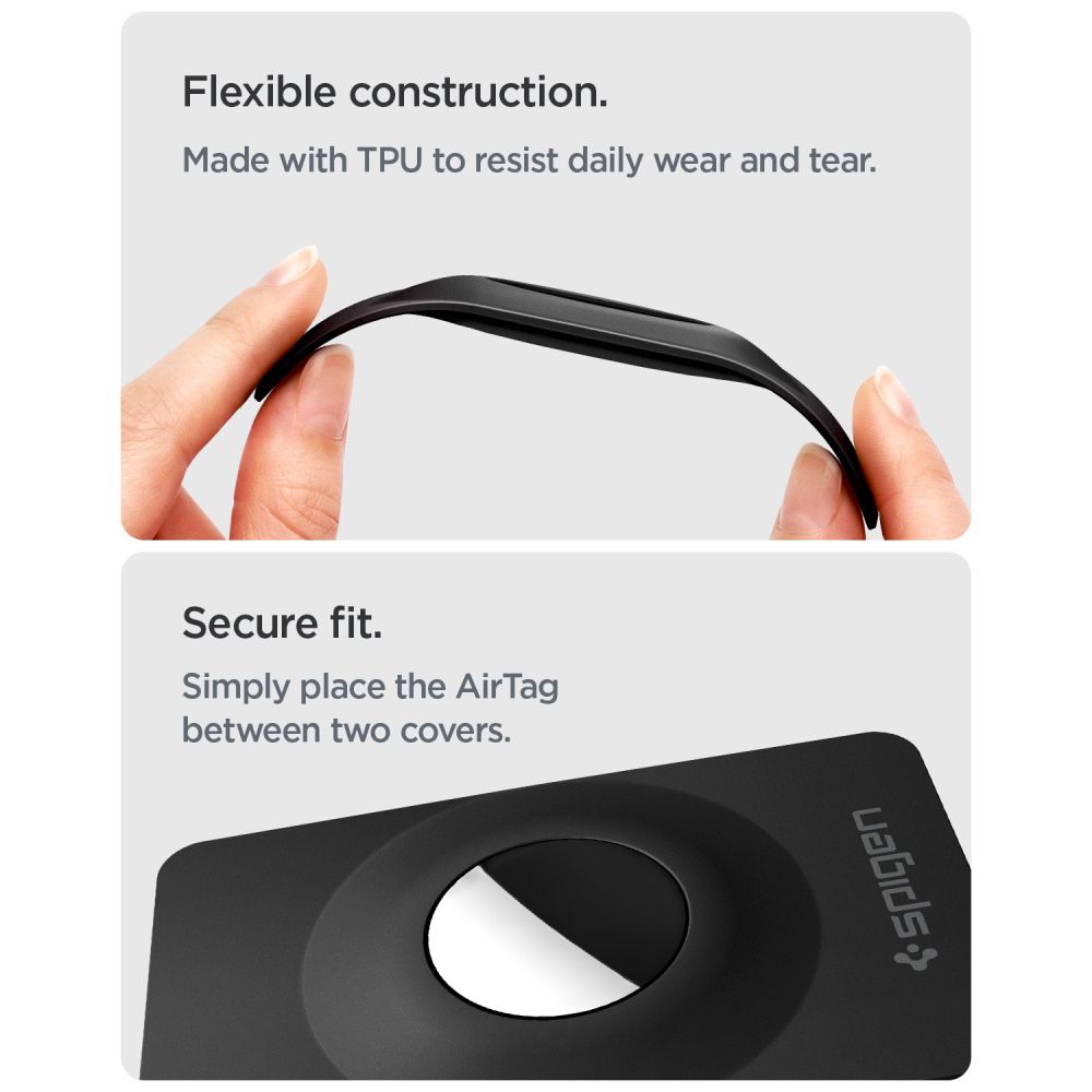 Spigen AirFit 2 2-pak etui til Apple AirTag 1/2 – Sort