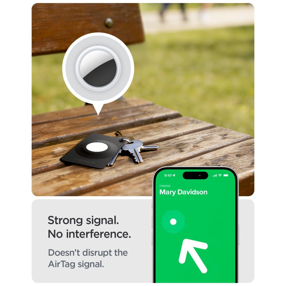 Spigen AirFit 2 2-pak etui til Apple AirTag 1/2 – Sort