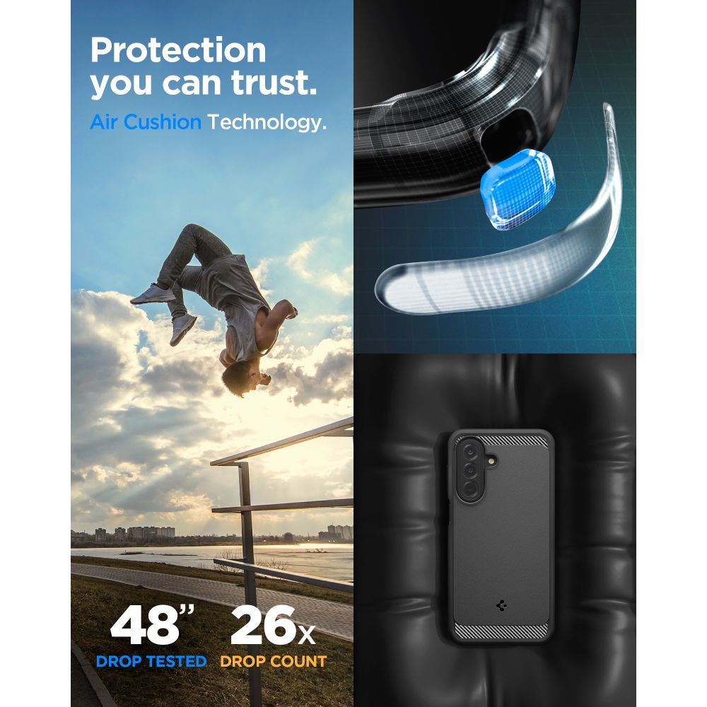 Spigen Rugged Armor-etui til Samsung Galaxy A27 5G – mat sort