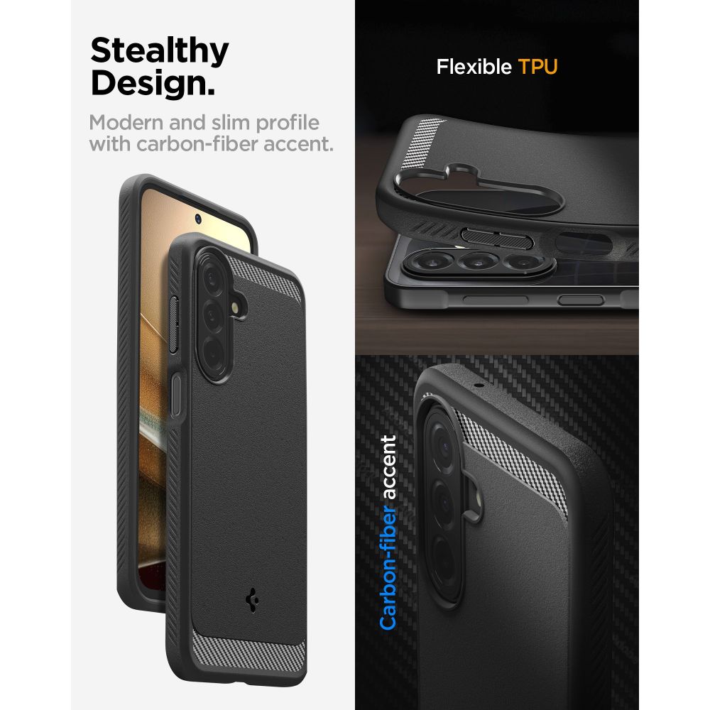 Spigen Rugged Armor-etui til Samsung Galaxy A27 5G – mat sort