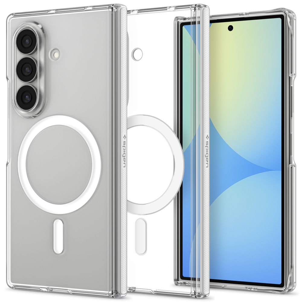 Spigen AirSkin Zero MagFit MagSafe-fodral för Samsung Galaxy Z Fold 8 Ultra – transparent och vitt