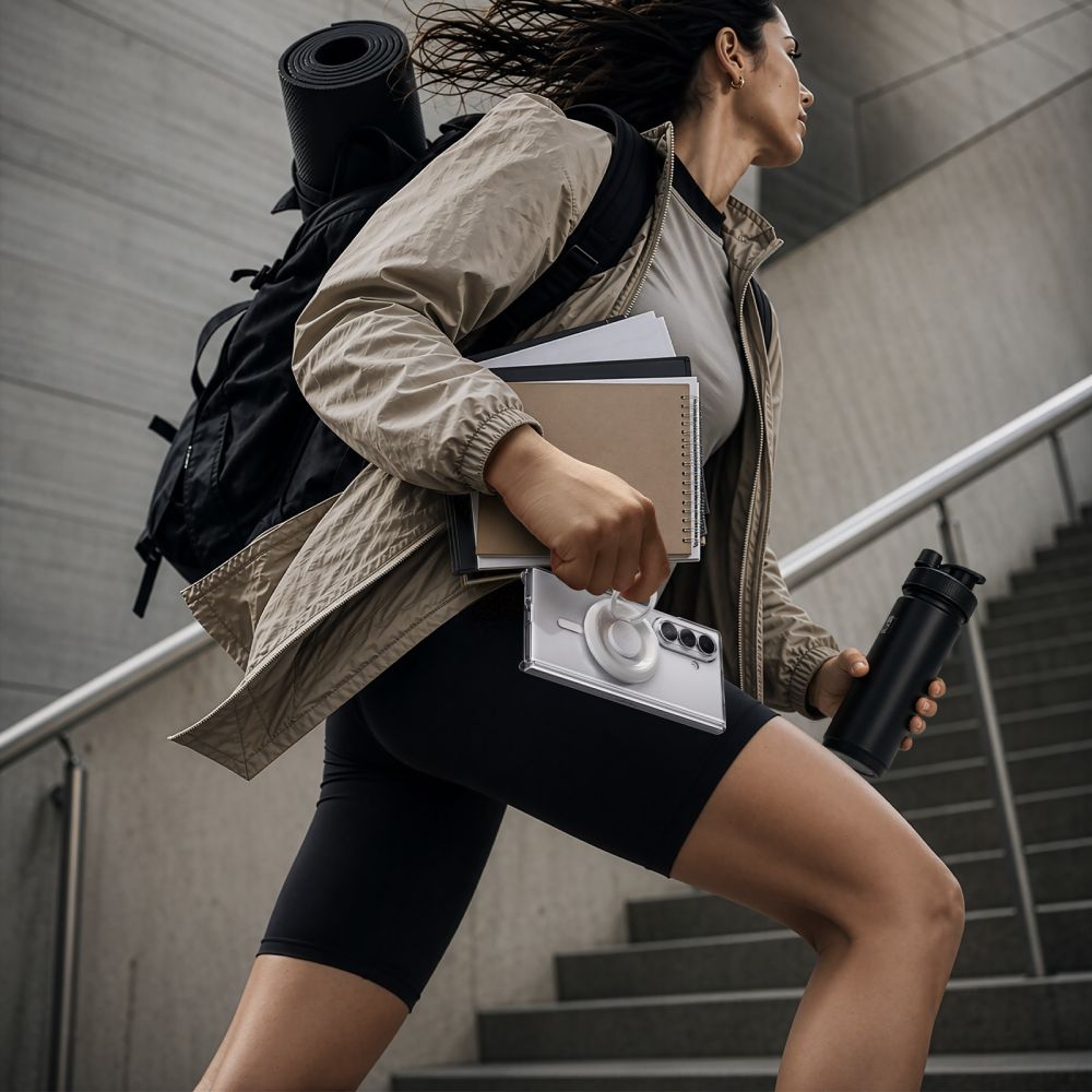 Spigen AirSkin Zero MagFit MagSafe-etui til Samsung Galaxy Z Fold 8 Ultra – gennemsigtigt og hvidt