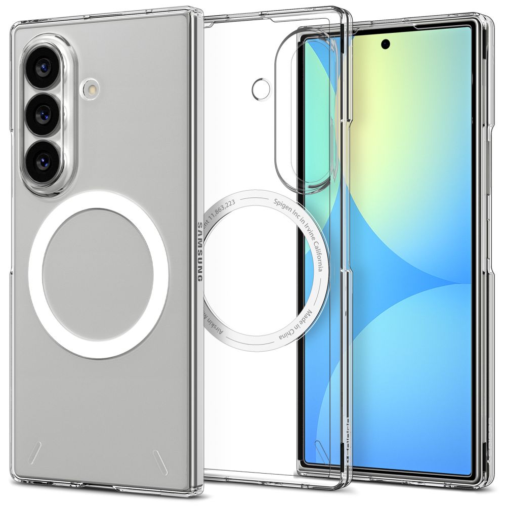 Spigen AirSkin MagFit-fodral till Samsung Galaxy Z Fold 8 Ultra – genomskinligt och vitt