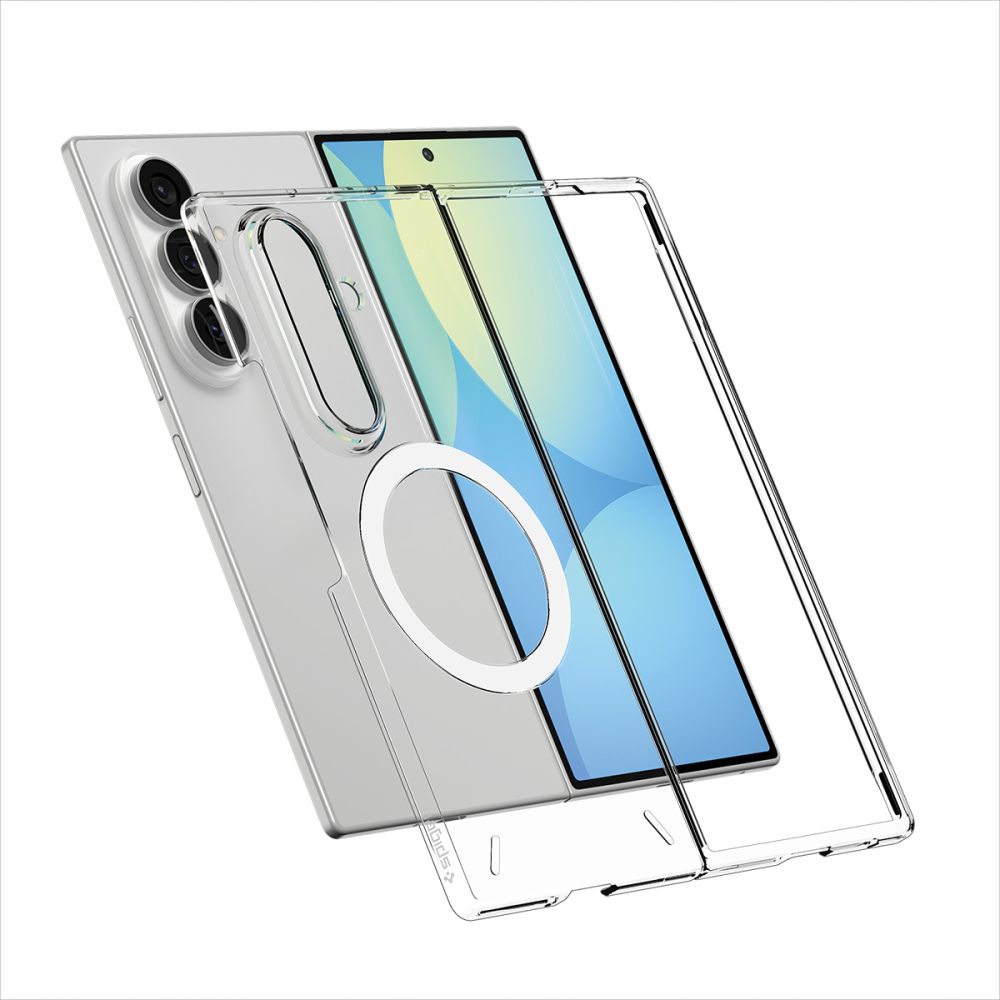 Spigen AirSkin MagFit-etui til Samsung Galaxy Z Fold 8 Ultra – gennemsigtigt og hvidt