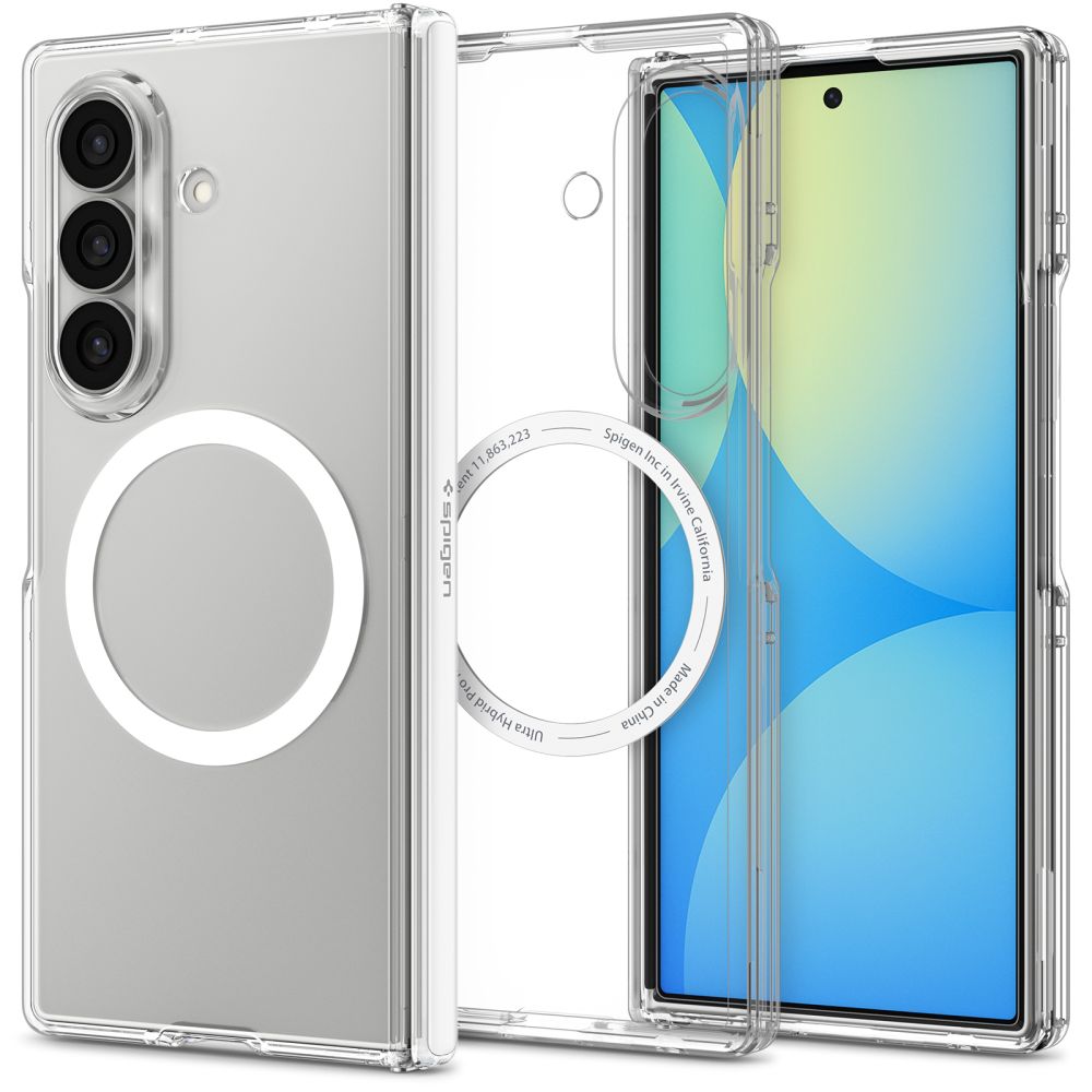 Spigen Ultra Hybrid Pro MagSafe-fodral för Samsung Galaxy Z Fold 8 Ultra – genomskinligt och vitt