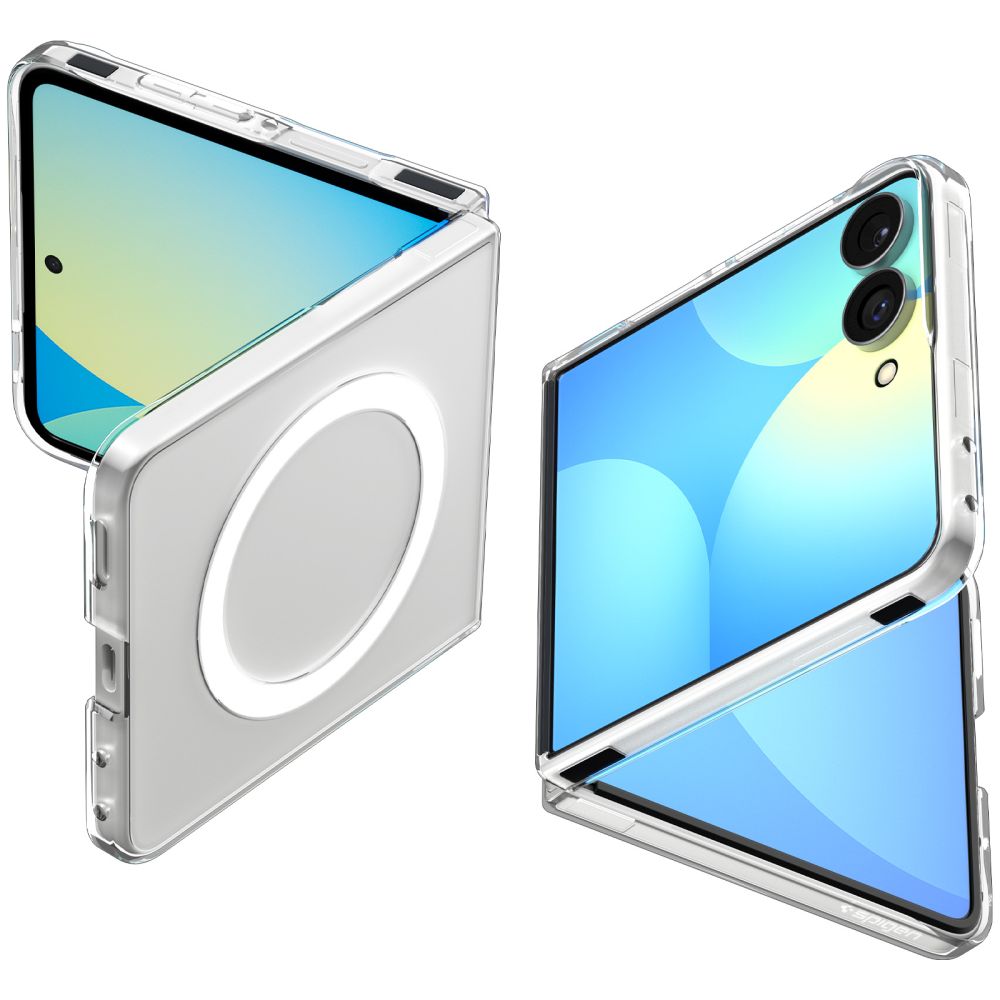 Spigen AirSkin MagFit-fodral till Samsung Galaxy Z Flip 8 – genomskinligt och vitt