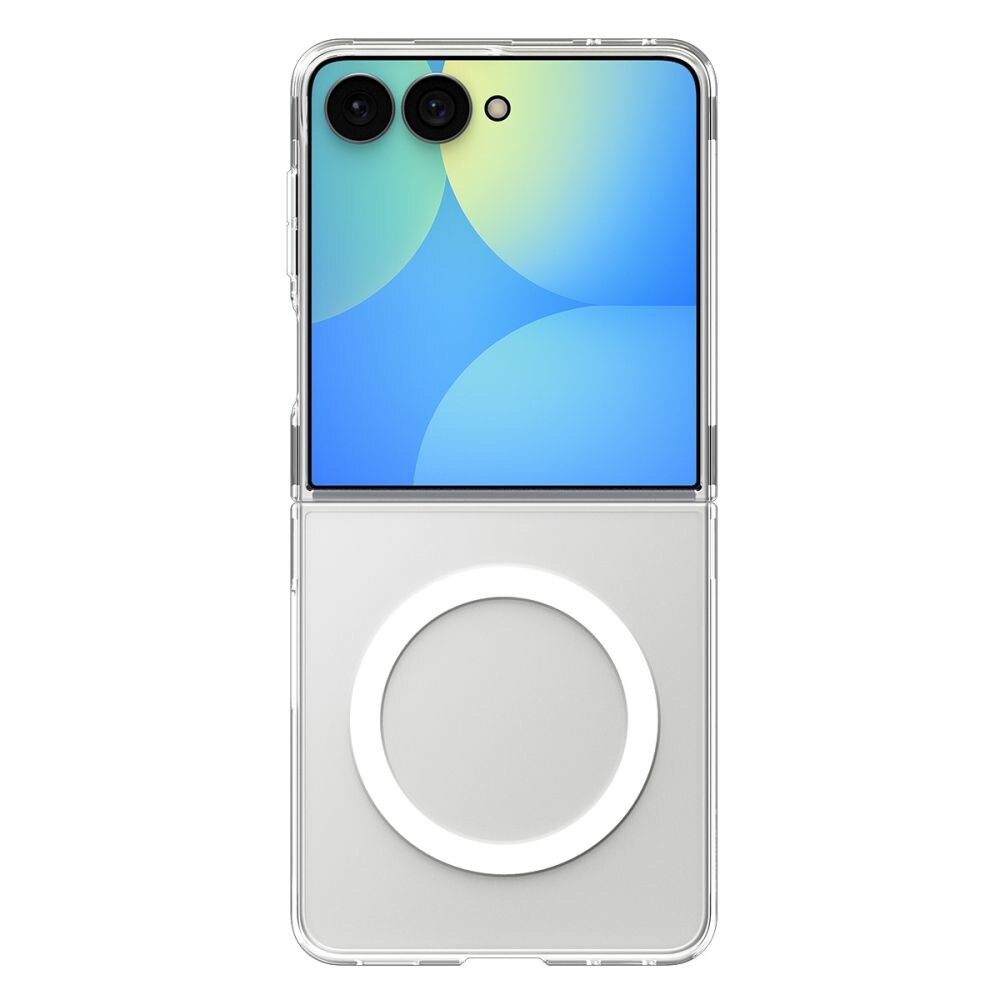 Spigen AirSkin MagFit-etui til Samsung Galaxy Z Flip 8 – gennemsigtigt og hvidt