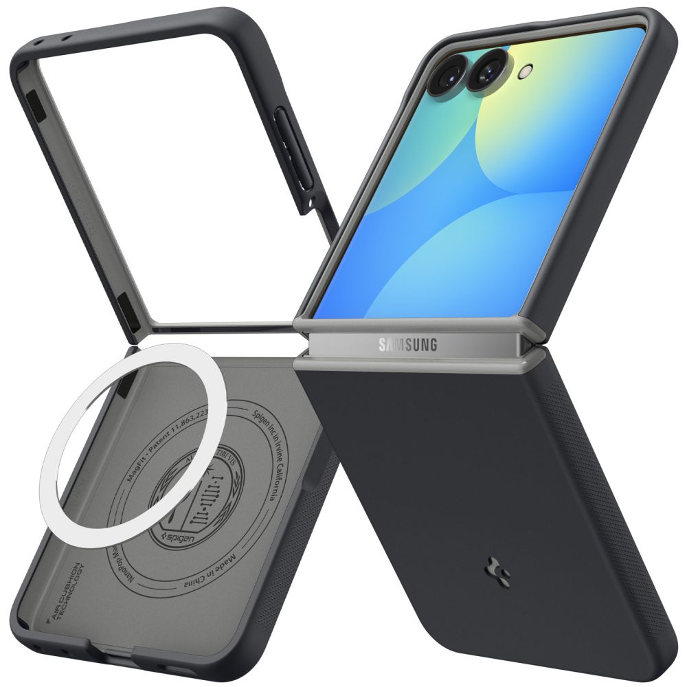 Spigen Nano Pop MagSafe-etui til Samsung Galaxy Z Flip 8 – sort og grå