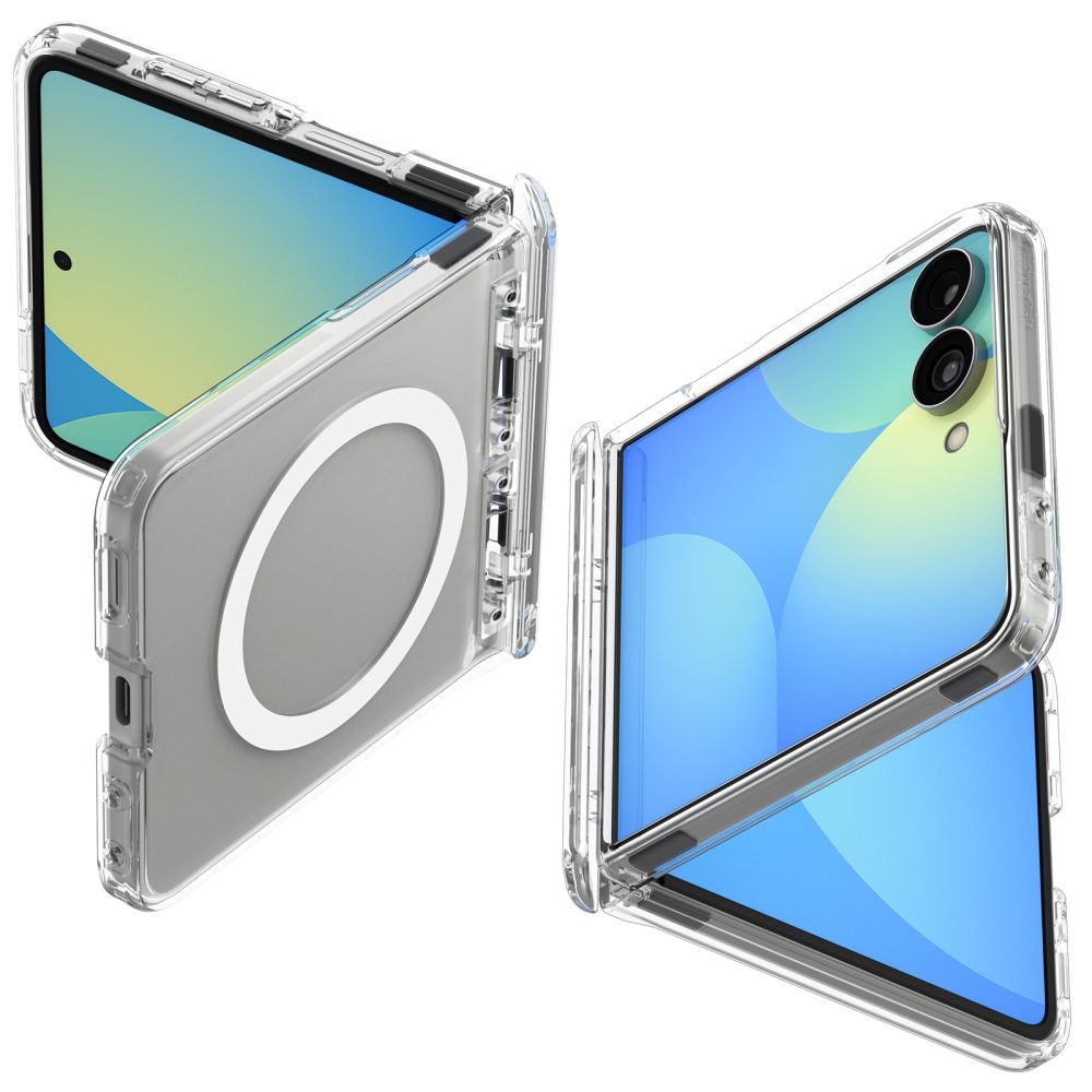 Spigen Ultra Hybrid Pro MagSafe-fodral för Samsung Galaxy Z Flip 8 – genomskinligt och vitt
