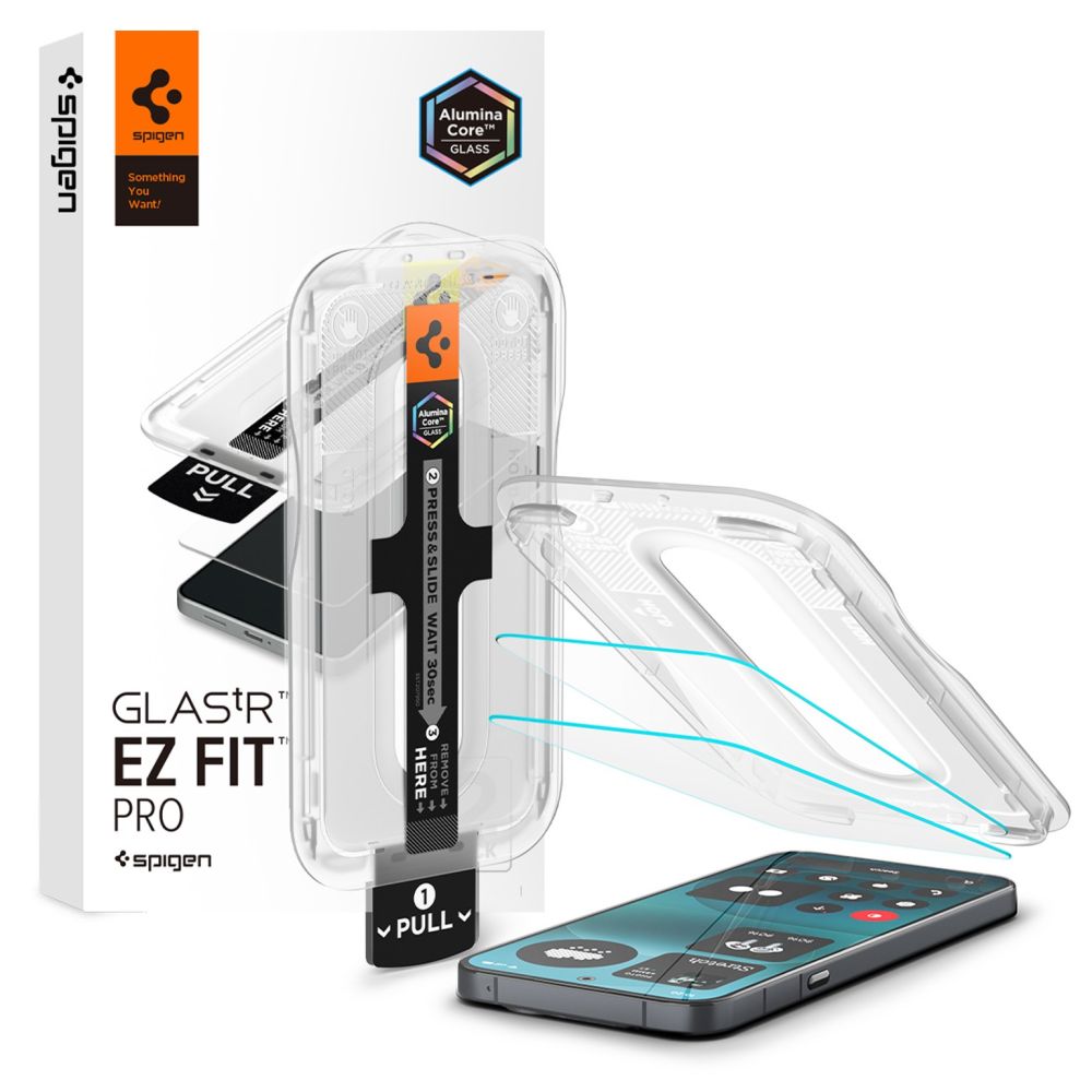Spigen Glas.tR EZ Fit Pro, 2-pack härdat glas till Nothing Phone 4A Pro