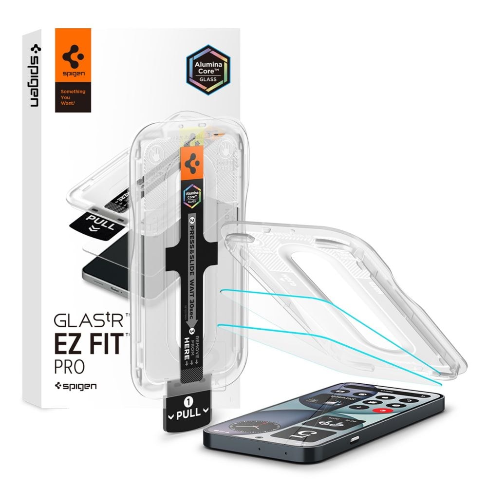 Spigen Glas.tR EZ Fit Pro, 2-pack härdat glas till Nothing Phone 4A