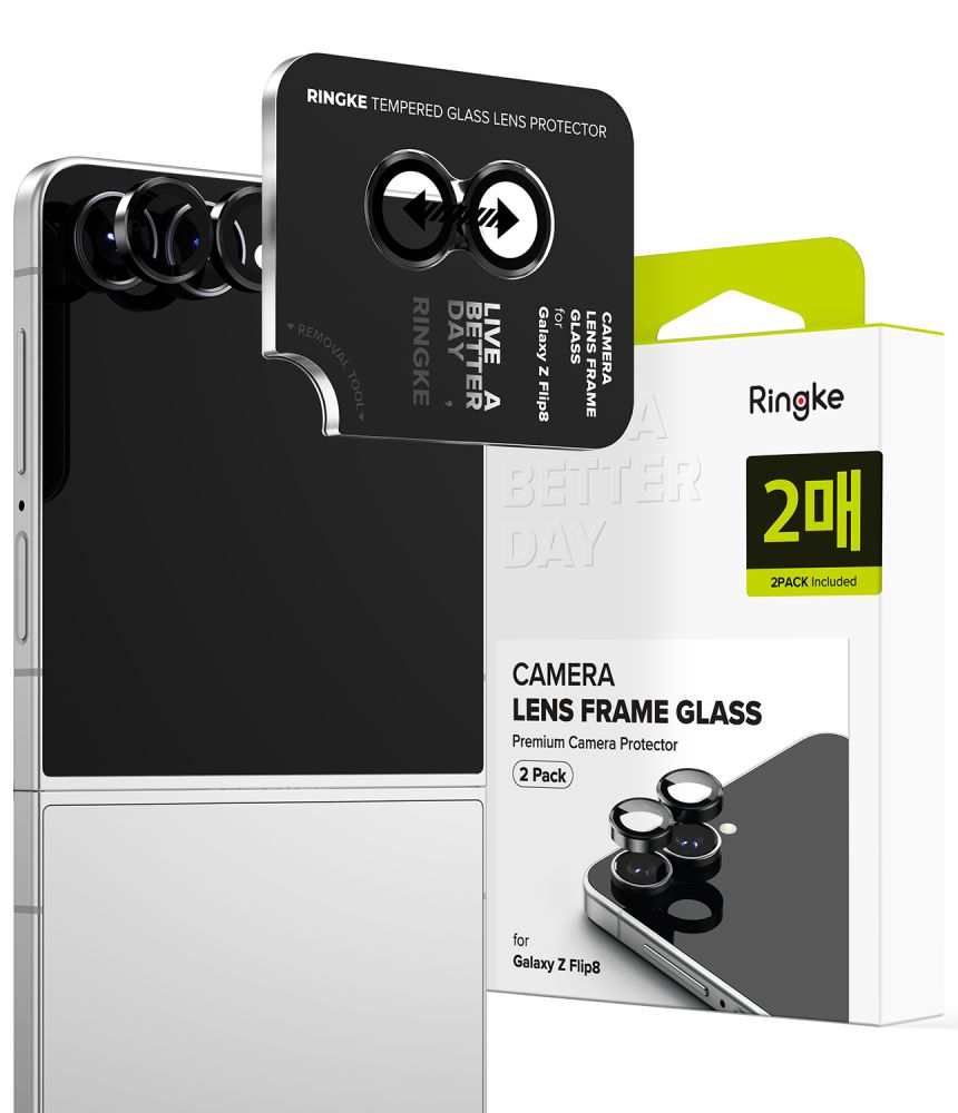 Ringke kameraskydd, 2-pack för Samsung Galaxy Z Flip 8 – Svart