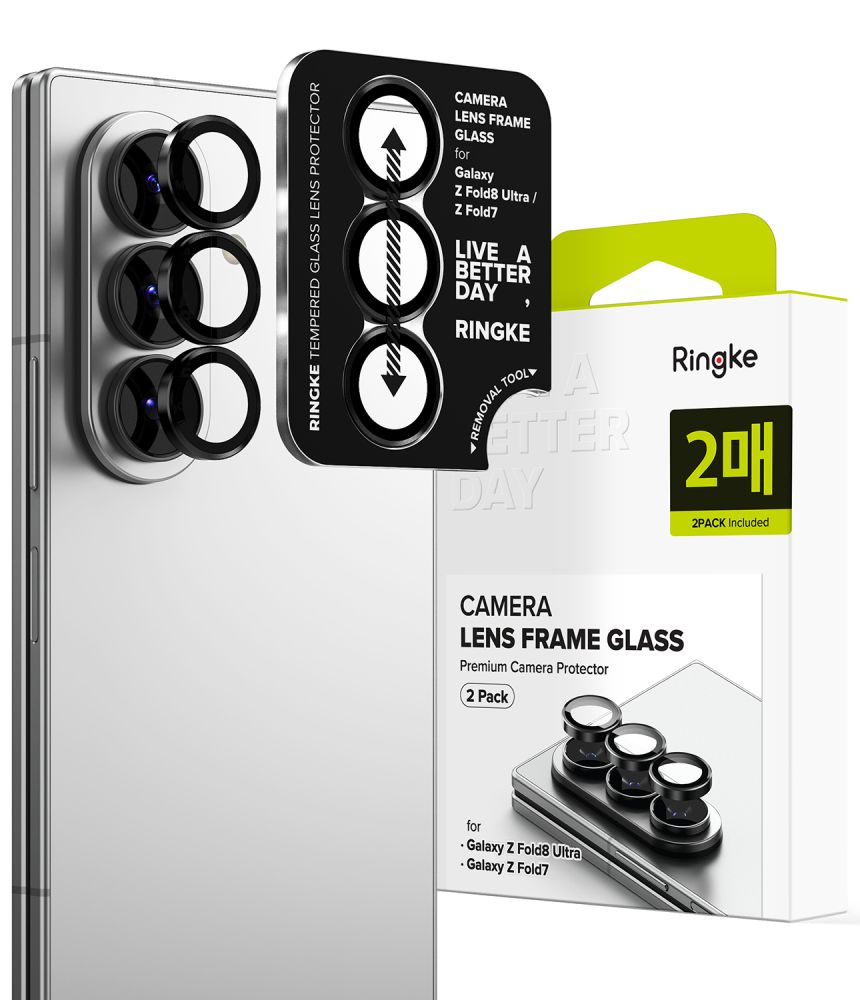 Ringke kameraskydd, 2-pack för Samsung Galaxy Z Fold 7/8 Ultra – Svart