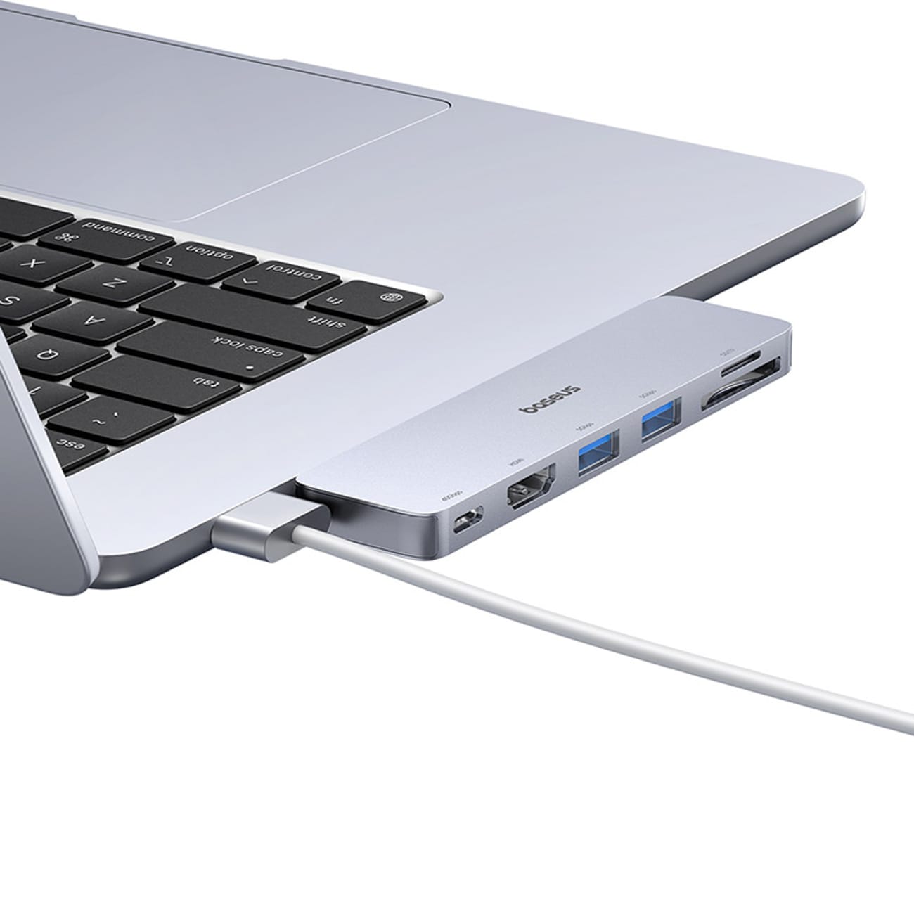Baseus UltraJoy 6-i-1 USB-C-hubb 40 Gb/s USB 3.0 HDMI 4K SD/microSD-kortläsare – grå