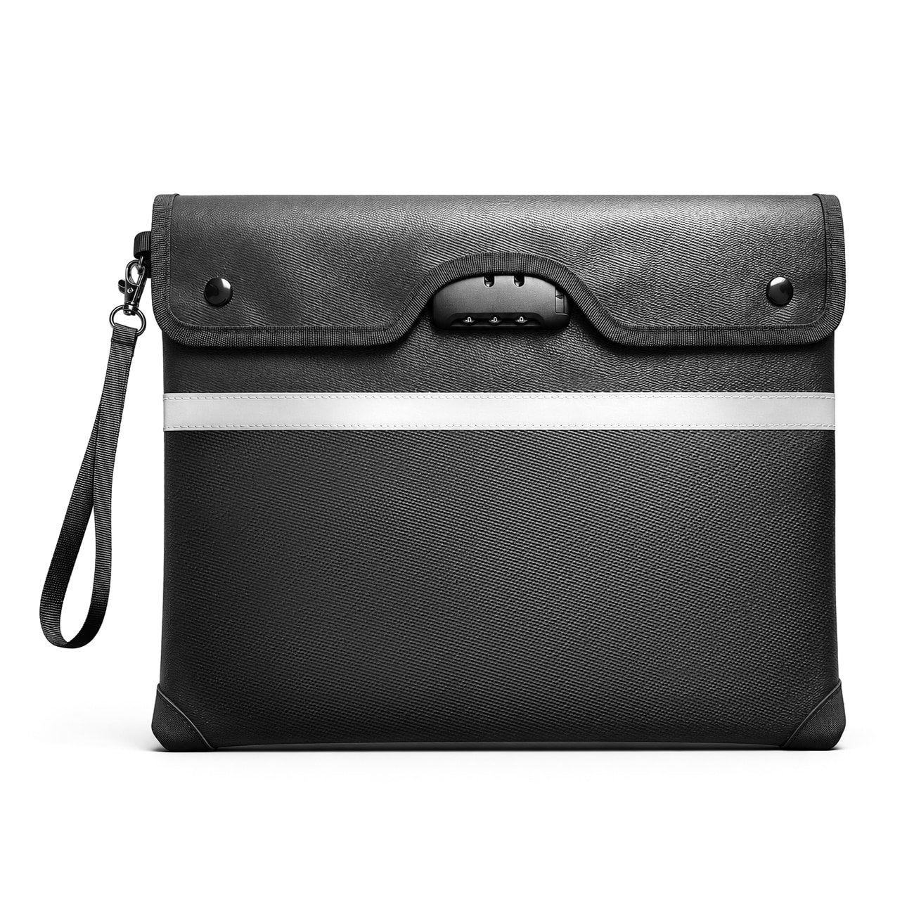 OTN-38 RFID-brandskyddad dokumentväska med kombinationslås, 37,5 x 29,5 cm – svart