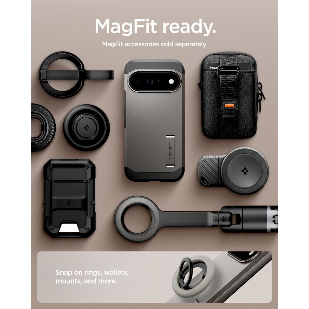 Spigen Tough Armor Mag MagSafe-fodral för Google Pixel 11 Pro – mörkgrått