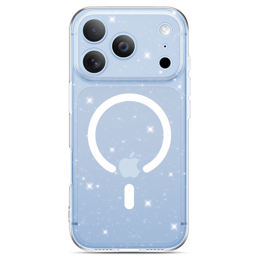 Tech-Protect FlexAir MagSafe-skal för iPhone 17 Pro / 18 Pro – genomskinligt med glitter