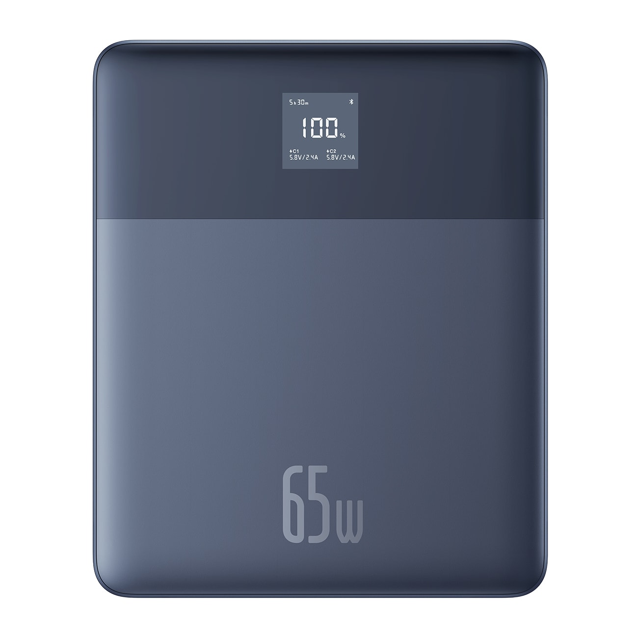 Baseus Blade2 12 000 mAh 65 W powerbank m/digital display (USB-C–USB-C 100 W 50 cm kabel) – blå