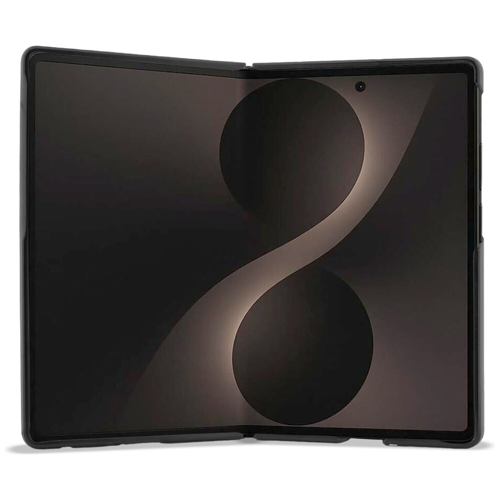 BMW M læderetui m/perforering, trefarvede striber, metal-logoer, MagSafe til Galaxy Z Fold 8 – sort