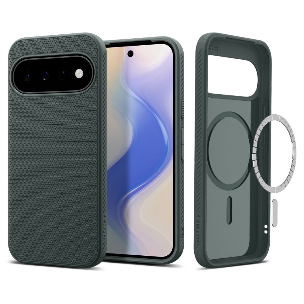Spigen Liquid Air Mag MagSafe-fodral för Google Pixel 11 – mörkgrönt