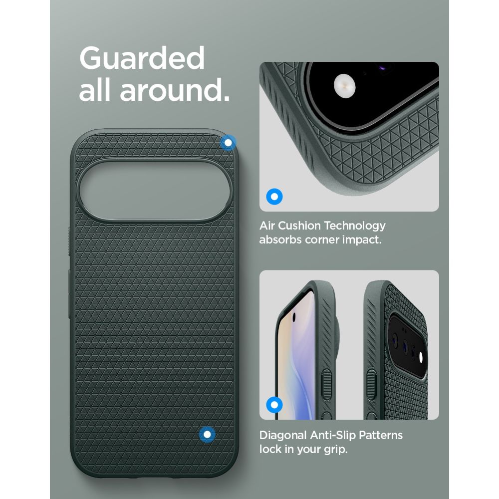 Spigen Liquid Air Mag MagSafe-fodral för Google Pixel 11 – mörkgrönt