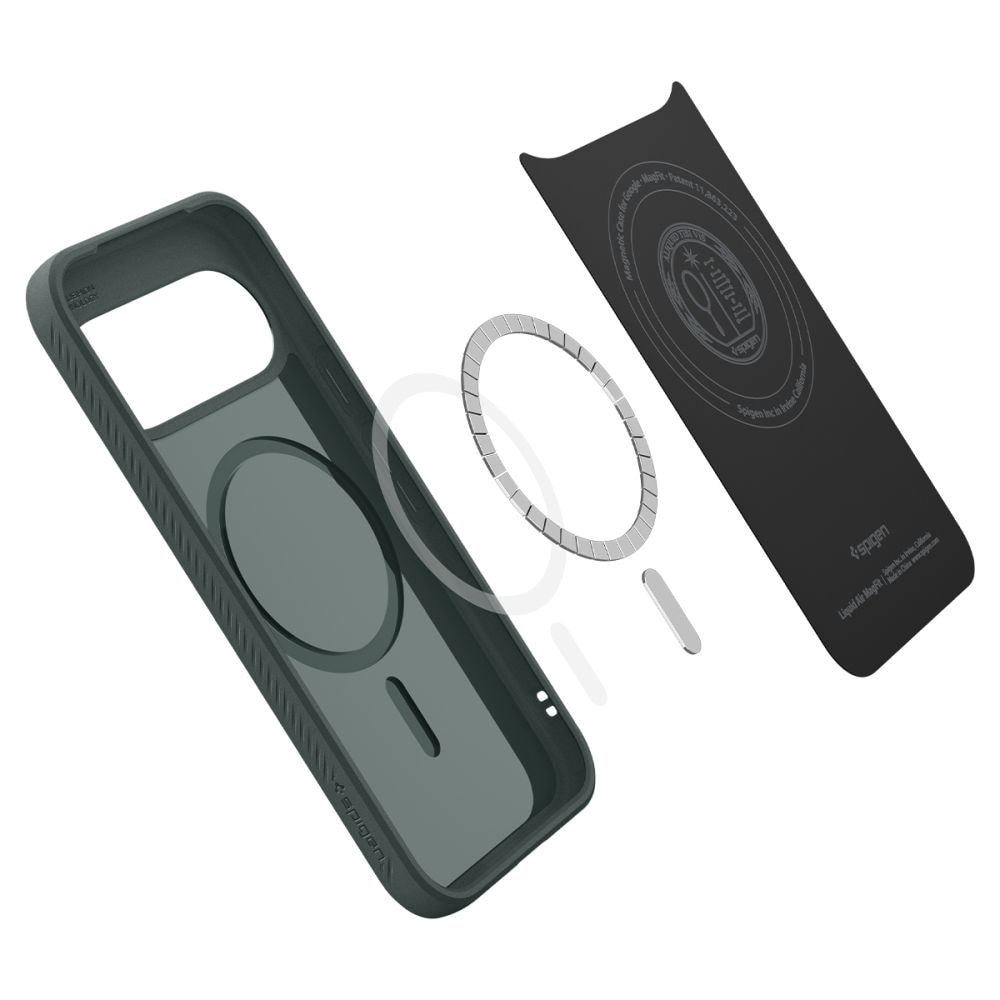Spigen Liquid Air Mag MagSafe-fodral för Google Pixel 11 – mörkgrönt