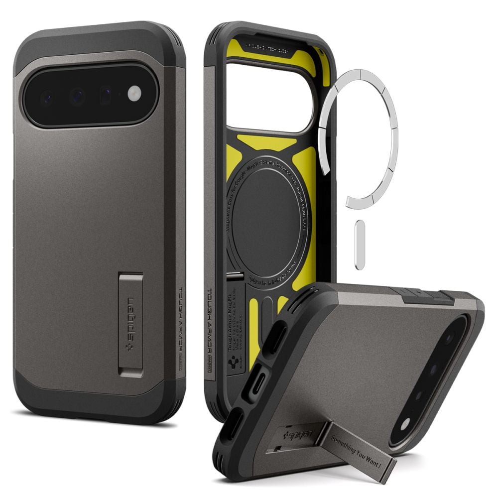 Spigen Tough Armor Mag MagSafe-fodral till Google Pixel 11 – mörkgrått
