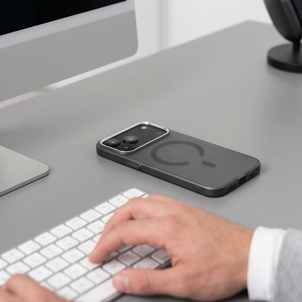 Tech-Protect MagZero MagSafe-fodral för iPhone 17 Pro / 18 Pro – genomskinligt matt svart