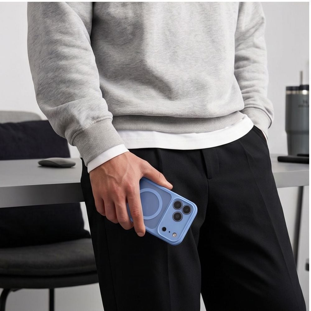 Tech-Protect BasicMag MagSafe-fodral för iPhone 17 Pro / 18 Pro – ljusblått, matt