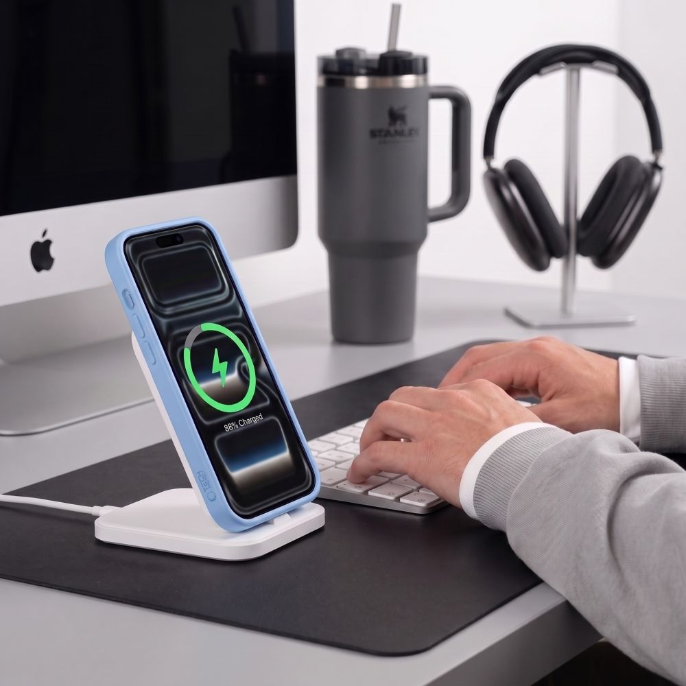 Tech-Protect BasicMag MagSafe-fodral för iPhone 17 Pro / 18 Pro – ljusblått, matt