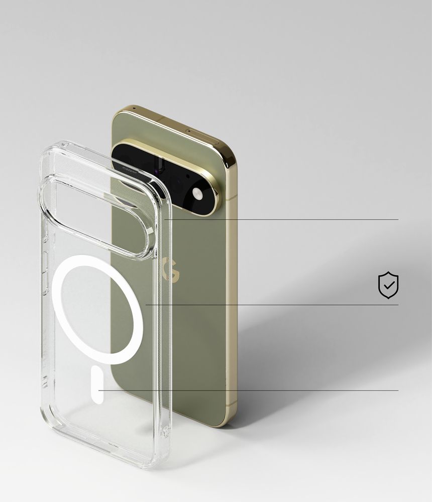 Ringke Fusion magnetiskt MagSafe-fodral för Google Pixel 11 Pro – genomskinligt