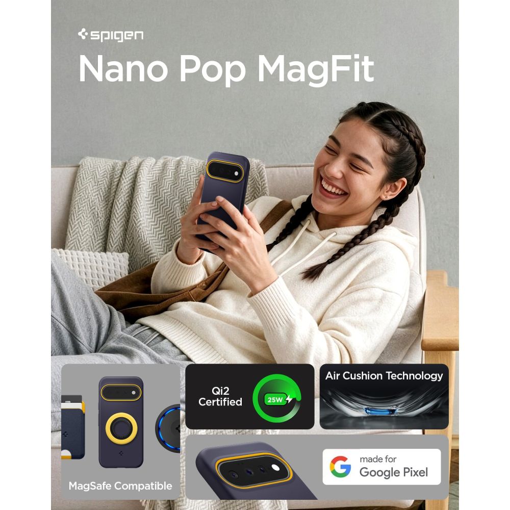 Spigen Nano Pop MagSafe-fodral för Google Pixel 11 – marinblått