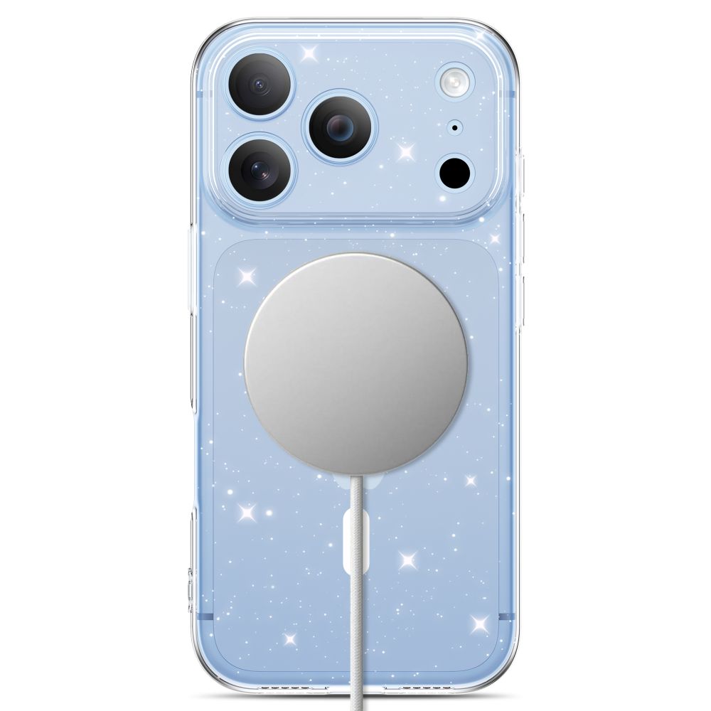 Tech-Protect FlexAir MagSafe-fodral för iPhone 17 Pro Max / 18 Pro Max – Clear Glitter