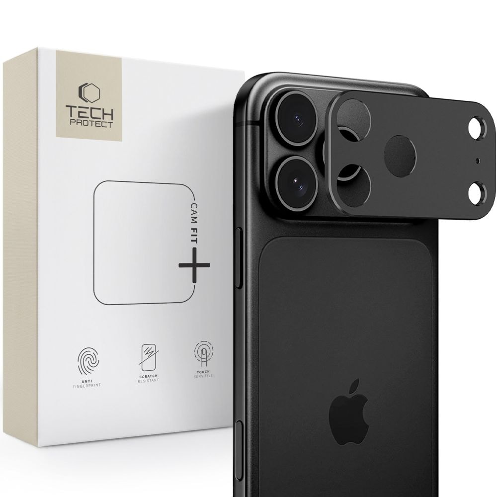 Tech-Protect Camalloy Fit+ kameraskydd för iPhone 18 Pro – svart