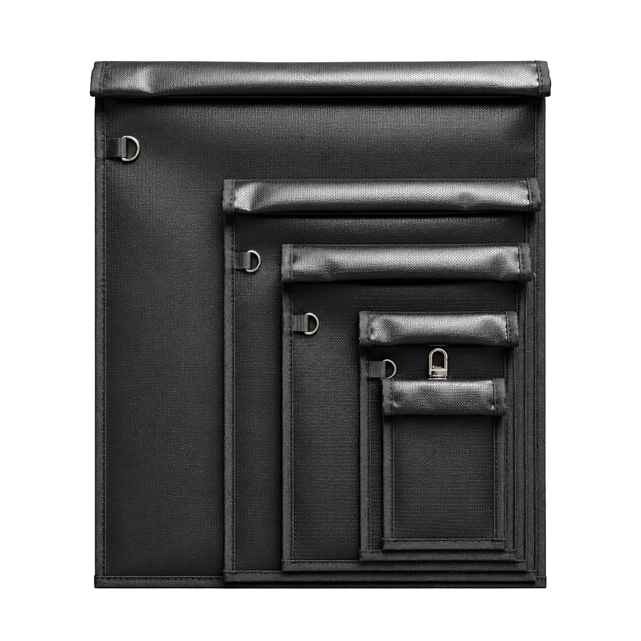 Set med 5 brandsäkra OTN-5 RFID-signalblockerande påsar – svarta