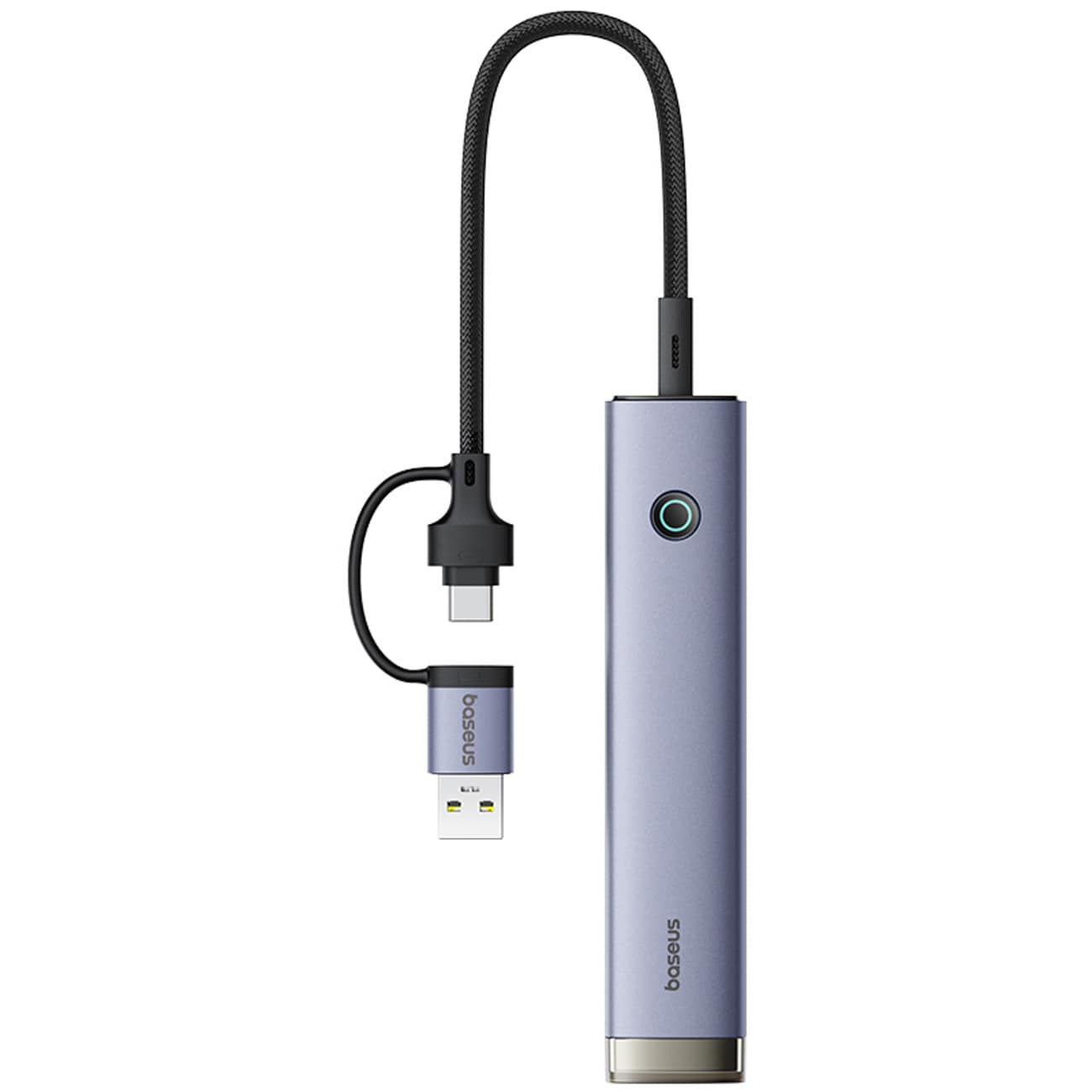 Baseus UltraJoy-serien USB-A/USB-C-hubb, 4 x USB-A 3.1, 1 x USB-C 5 V – grå