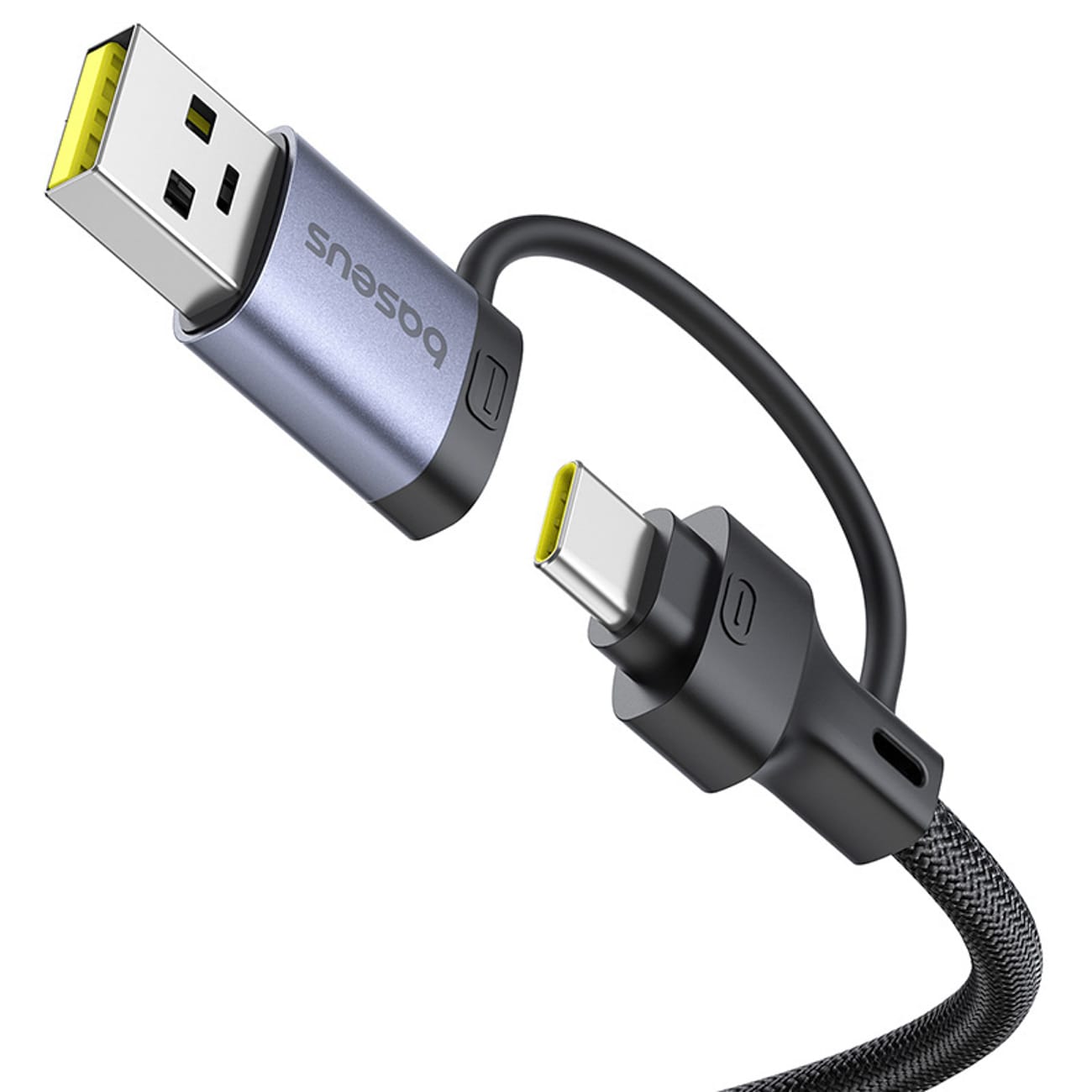 Baseus UltraJoy-serien USB-A/USB-C-hubb, 4 x USB-A 3.1, 1 x USB-C 5 V – grå
