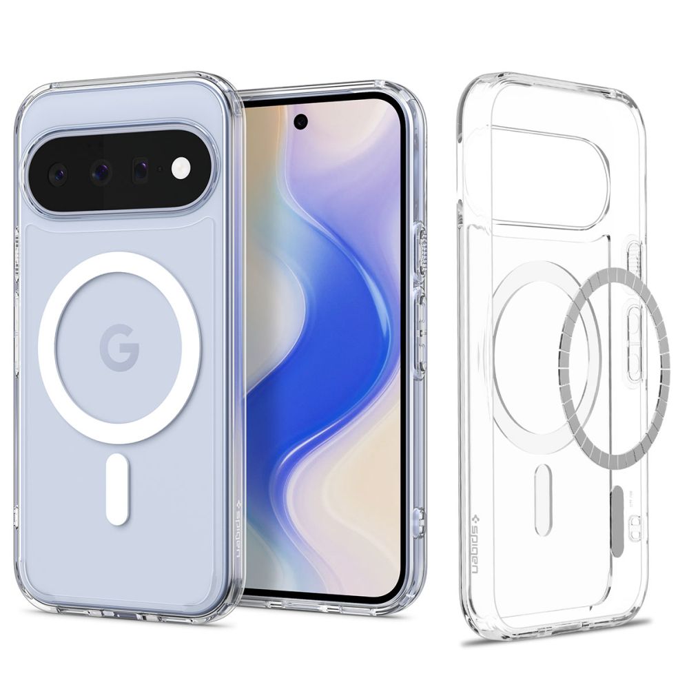 Spigen Ultra Hybrid Mag MagSafe-fodral för Google Pixel 11 – genomskinligt och vitt