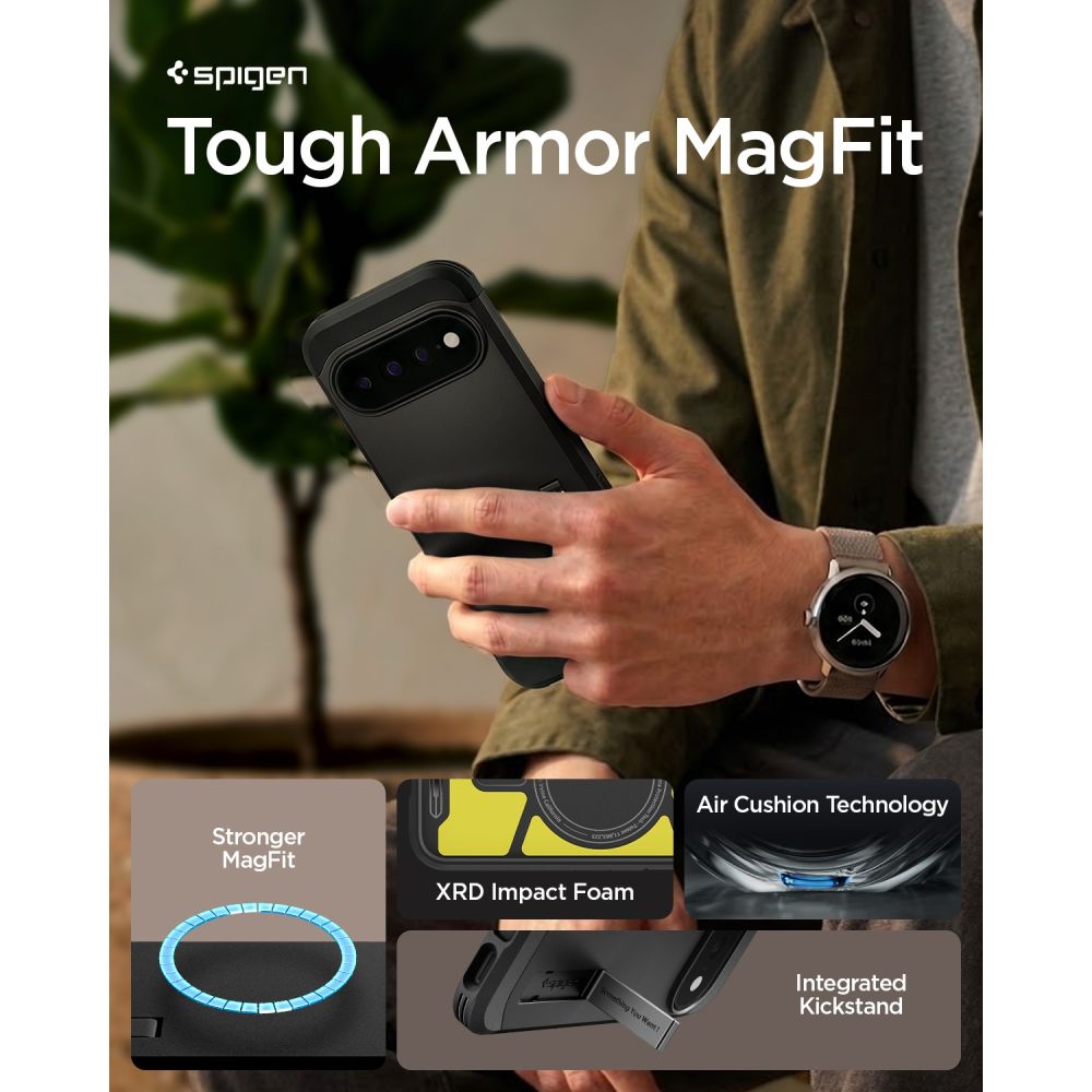 Spigen Tough Armor Mag MagSafe-etui til Google Pixel 11 Pro XL – sort